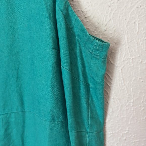 J. Jill Teal Sleeveless Linen Dress - Picture 4 of 6
